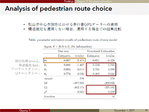 Analysis of pedestrian route choice 1